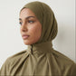 Hijab cagoule jersey premium vert - Vue de profil femme