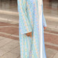 Kimono abaya cristal bleu femme vue de profil — silhouette cérémonie mode modeste